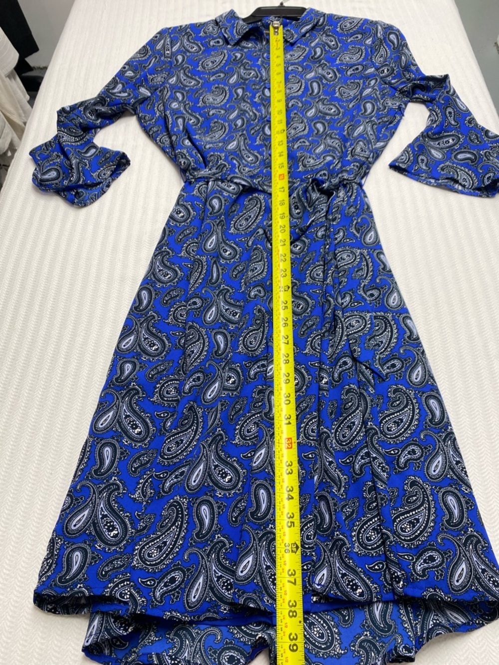 Banana Republic Dress Paisley Long-Sleeve Shirt Dress Office Classic Size 10 - Picture 10 of 13